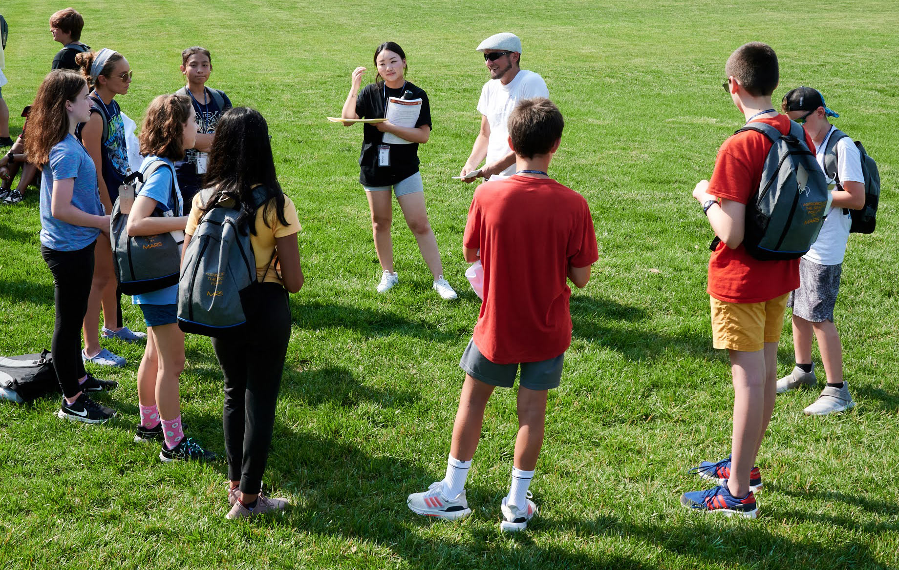 Volunteers outside
